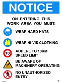Notice - Work Area Safety Rules